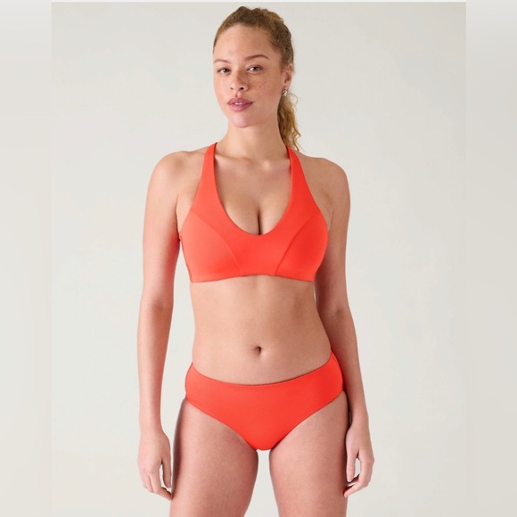 Athleta Other - Athleta Orange/Red Triangle Bikini Top (M) and Bottoms (S)